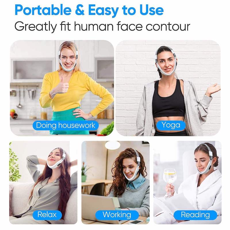 切らないフェイスリフト!✨ LEDと振動テクノロジーでたるみをケアし、フェイスラインを引き締める。